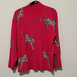 Women's Fushia Leopard Print Sweater